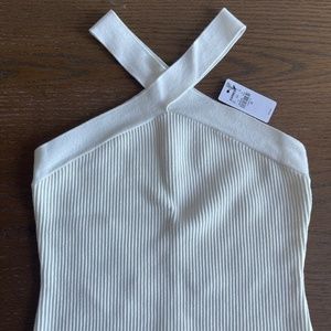 White sweater ribbed tank